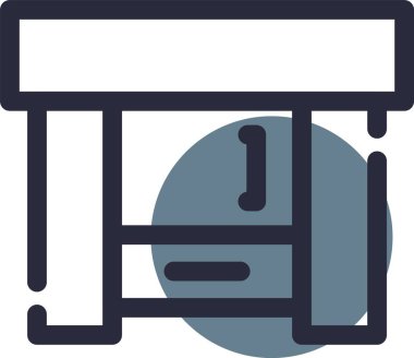 Mavi ve beyaz bir ikonun vektör illüstrasyonu