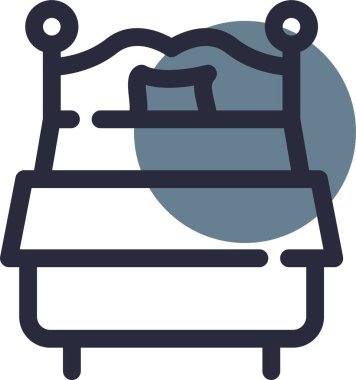 Otelde. Web simgesi basit illüstrasyon