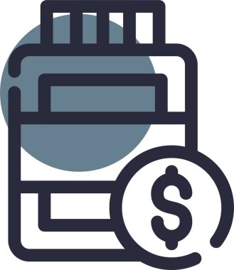 Dolar düz simgesi, vektör illüstrasyonu