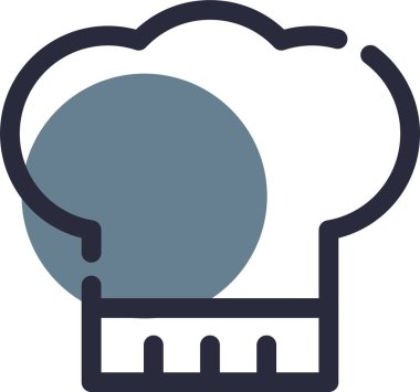 Şef şapka şefi ikonu ana hatlarıyla