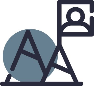 Sırt çantası simgesi olan bir kadının vektör çizimi