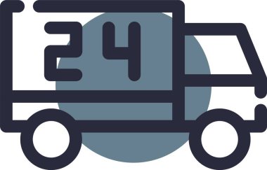 Teslimat kamyonu simgesinin vektör çizimi