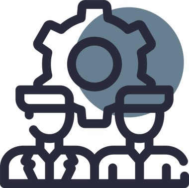 İş dünyası takım çalışması ikonu. Beyaz arkaplanda izole edilmiş web tasarımı için özet takım çalışması vektör simgesi