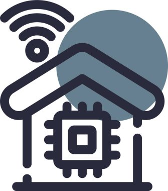 ev kablosuz ağ simgesi, vektör illüstrasyonu