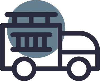 Teslimat kamyonu, illüstrasyon, vektör, beyaz arka planda..