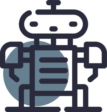 robot. Web simgesi basit illüstrasyon