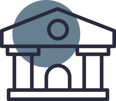 mimari yapı şehir simgesi doldurulmuş dış hat biçiminde