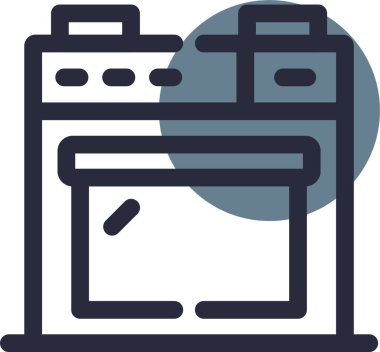 Buzdolabı. Web simgesi basit illüstrasyon