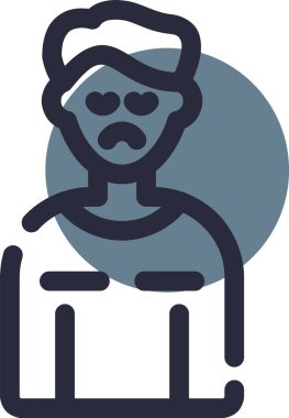 Adam üzgün depresyon ikonu. taslak depresyon üzgün adam vektör simgesi rengi düz izole