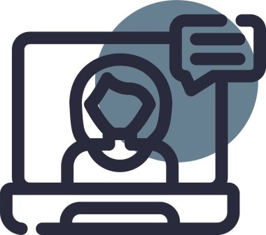 Çevrimiçi sohbet. Web simgesi basit illüstrasyon