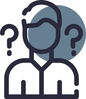 Soru ikonunu bul. özet çözüm vektörü rengi düz izole