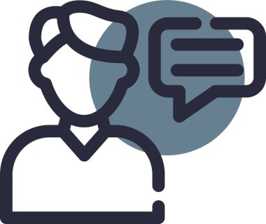 Konuş. Web simgesi basit illüstrasyon