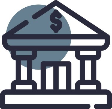 Banka. Web simgesi basit illüstrasyon