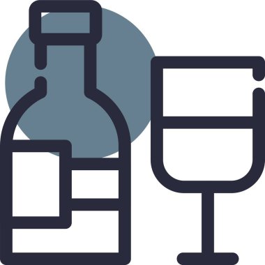 alkol şişesi doldurulmuş ikon - taslak biçimi