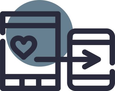 Web ve mobil simge, satır tasarımı ile ilgili vektör çizimi