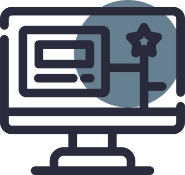 Bilgisayar. Web simgesi basit illüstrasyon