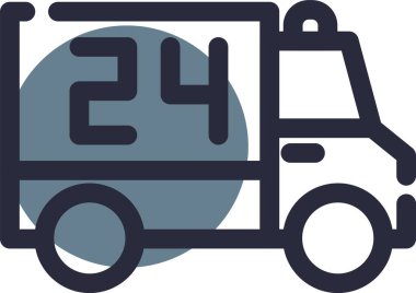 dağıtım kamyonu, web simgesi basit tasarım