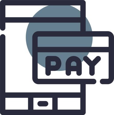 Ödeme ikonu. Web ve mobil için ödeme vektör simgelerinin basit çizimi