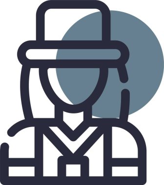 Kovboy şapkası simgesi, vektör, basit tasarım