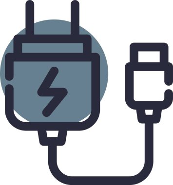 güç kablo simgesi, vektör illüstrasyonu