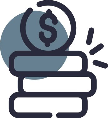 Para için. Web basit simge tasarımı illüstrasyonu