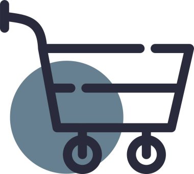 Sepet arabası düz stil simge satın alır