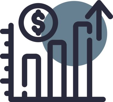 iş büyümesi vektör çizgisi simgesi, grafik vektör illüstrasyonu, grafik simgesi, imza, sembol, simge