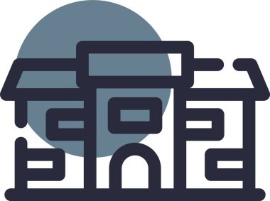 Bina. Web simgesi basit illüstrasyon