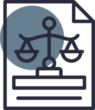 Adalet ve hukuk simgesi. vektör illüstrasyonu