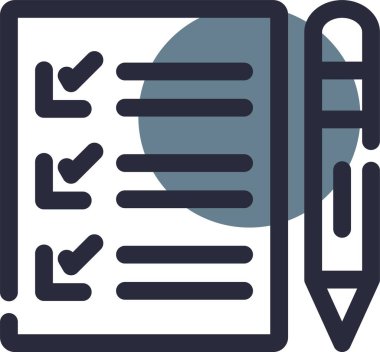 Kontrol listesi simgesi, vektör illüstrasyonu