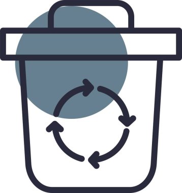 Çöp kutusu simgesi, vektör illüstrasyonu