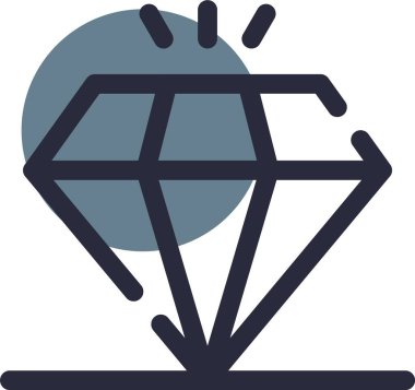 Kristal kristal kristal simgesi ana hatlarıyla doldurulmuş