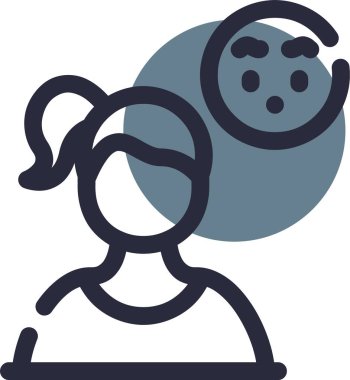 Kadın yüzü, web simgesi, basit illüstrasyon