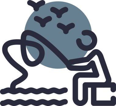 Balık. Web simgesi basit illüstrasyon