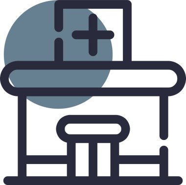 Bir hastane simgesinin vektör illüstrasyonu