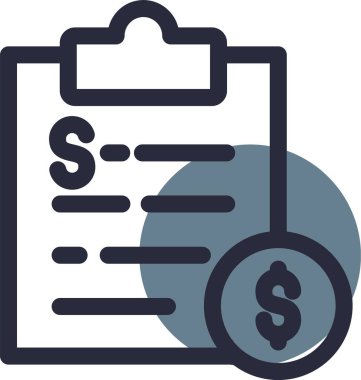 Dolarlık fatura simgesi taslak biçimi