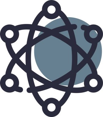 Atom atom atom simgesi ile doldurulmuş dış hat biçimi