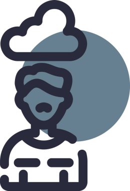 Aşçı şefi ikonu. Taslak şef aşçı simgesi rengi düz izole