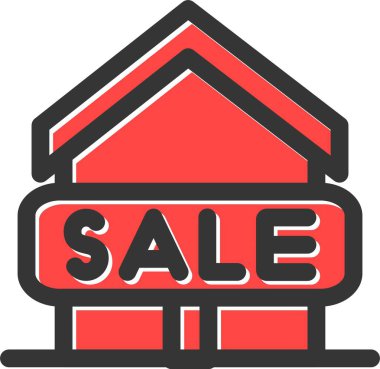 Satış. daire içinde düz simge