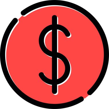 Dolar işareti vektör simgesi