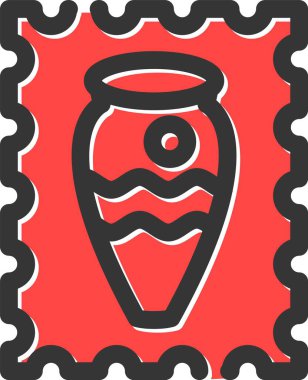 kırmızı damga ve pul simgesi