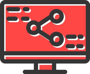 bilgisayar monitörü ikon vektör illüstrasyonu