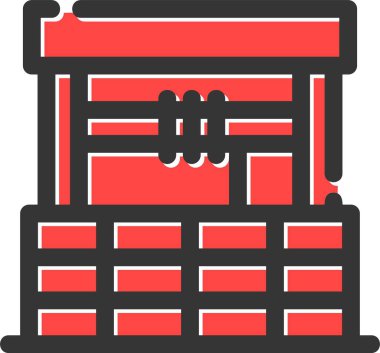 Japon bina simgesi, vektör illüstrasyonu