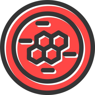 Bir bal peteğinin kırmızı ve siyah ikonunun vektör çizimi