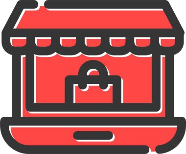 Alışveriş sepeti ikonu vektör illüstrasyonu