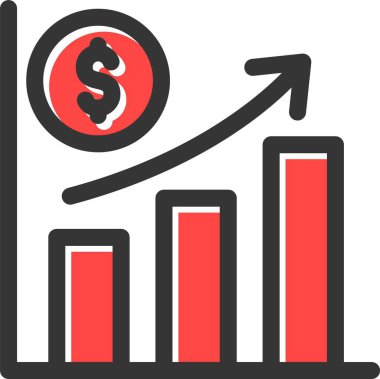 büyüme grafik simgesini, vektör çizim