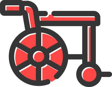 tekerlekli sandalye ikonu vektör illüstrasyonu