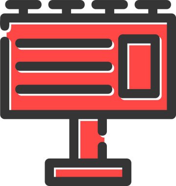 reklam reklam pazarlama simgesi doldurulmuş ana hatlarıyla