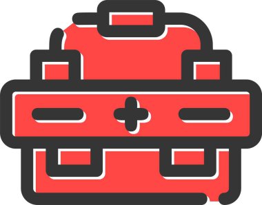 Düz biçimli ilk yardım çantası simgesi