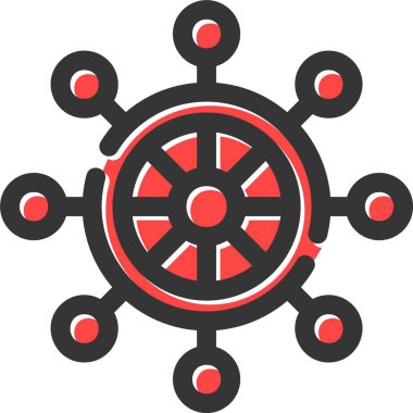 Gemi direksiyon vektör simgesi